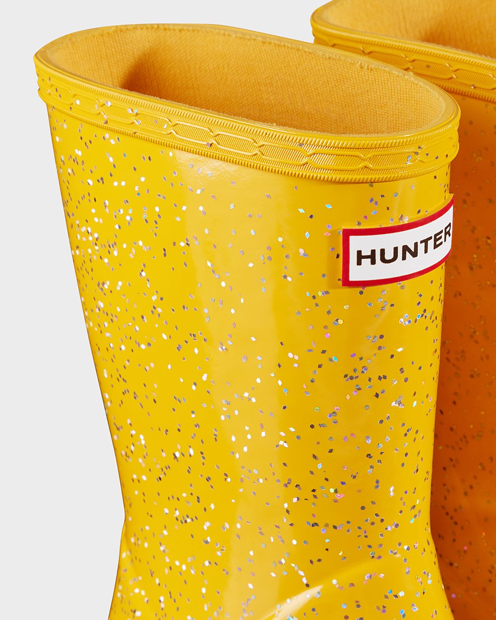 Kids Rain Boots - Hunter Original First Giant Glitter (75FRZMJAG) - Yellow